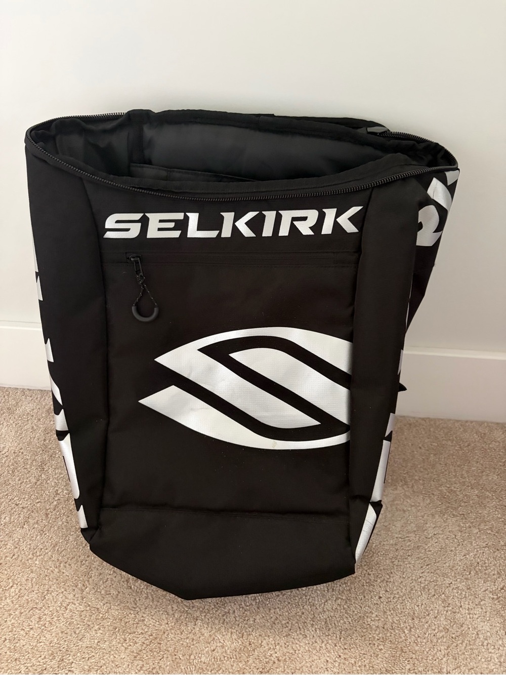 Black Pickleball Tote Bag with White Logo